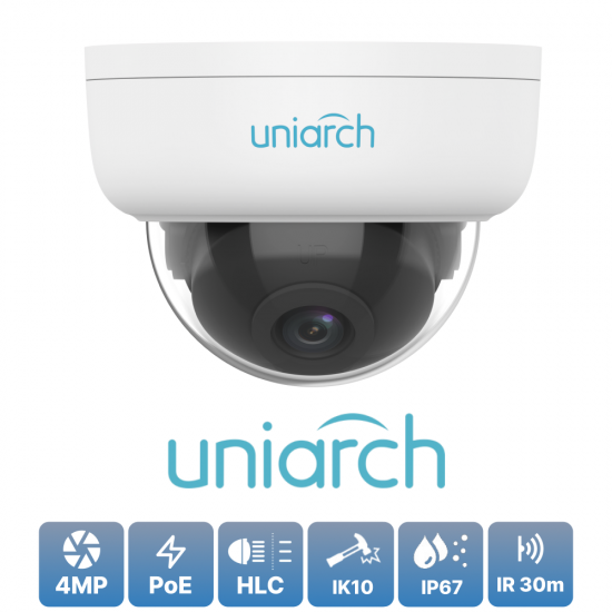 Uniarch IPC-D124-PF28(40) – Vrhunska 4MP Kamera z IK10 in IP67 Zaščito