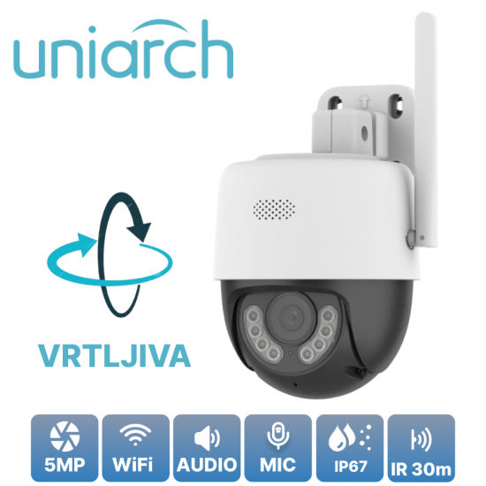 Uniarch Brezžična 5MP Wi-Fi Vrtljiva IP Kamera 