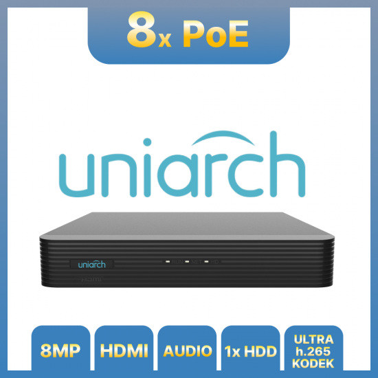 NVR 8 KANALNI POE PAMETNI SNEMALNIK 108-E2, UNIARCH